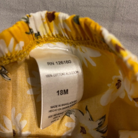 LITTLE LASS AUTUMN YELLOW SLEEVELESS DRESS WITH DIAPER COVER/BOTTOMS - Picture 5 of 5